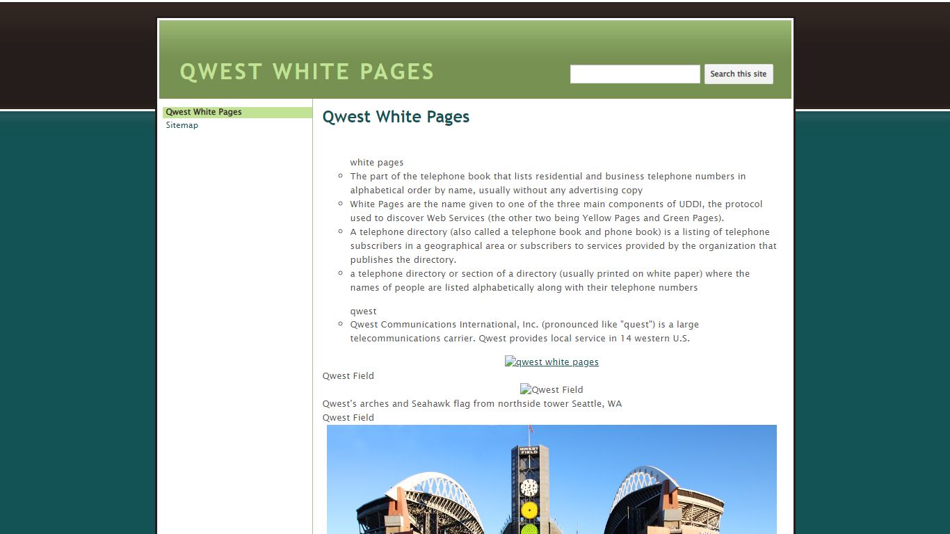QWEST WHITE PAGES - Google